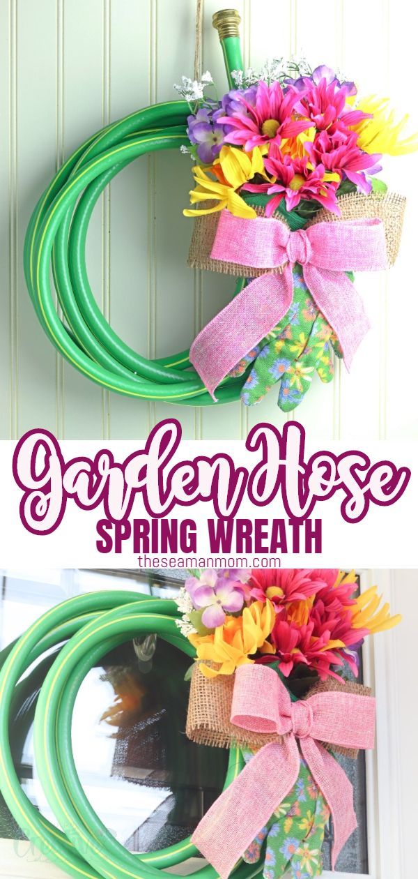 Garden hose wreath