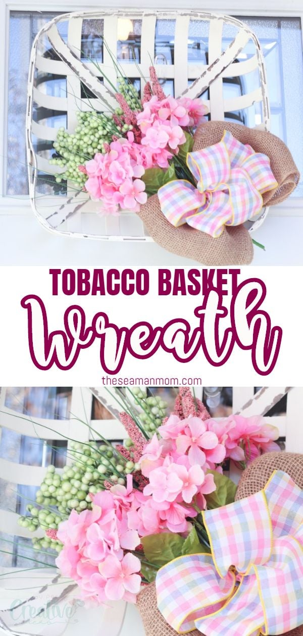 If you're looking for farmhouse spring decor that won't break your budget, this tobacco basket wreath is the perfect piece! This spring front door decor is really beautiful and interesting and you'll love the simple farmhouse feel it brings to your front door! via @petroneagu