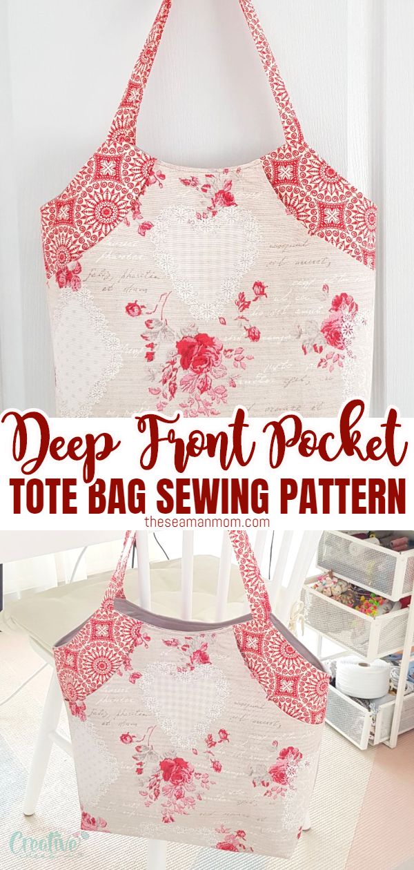 Front Pocket Tote Bag Pattern | Easy Peasy Creative Ideas