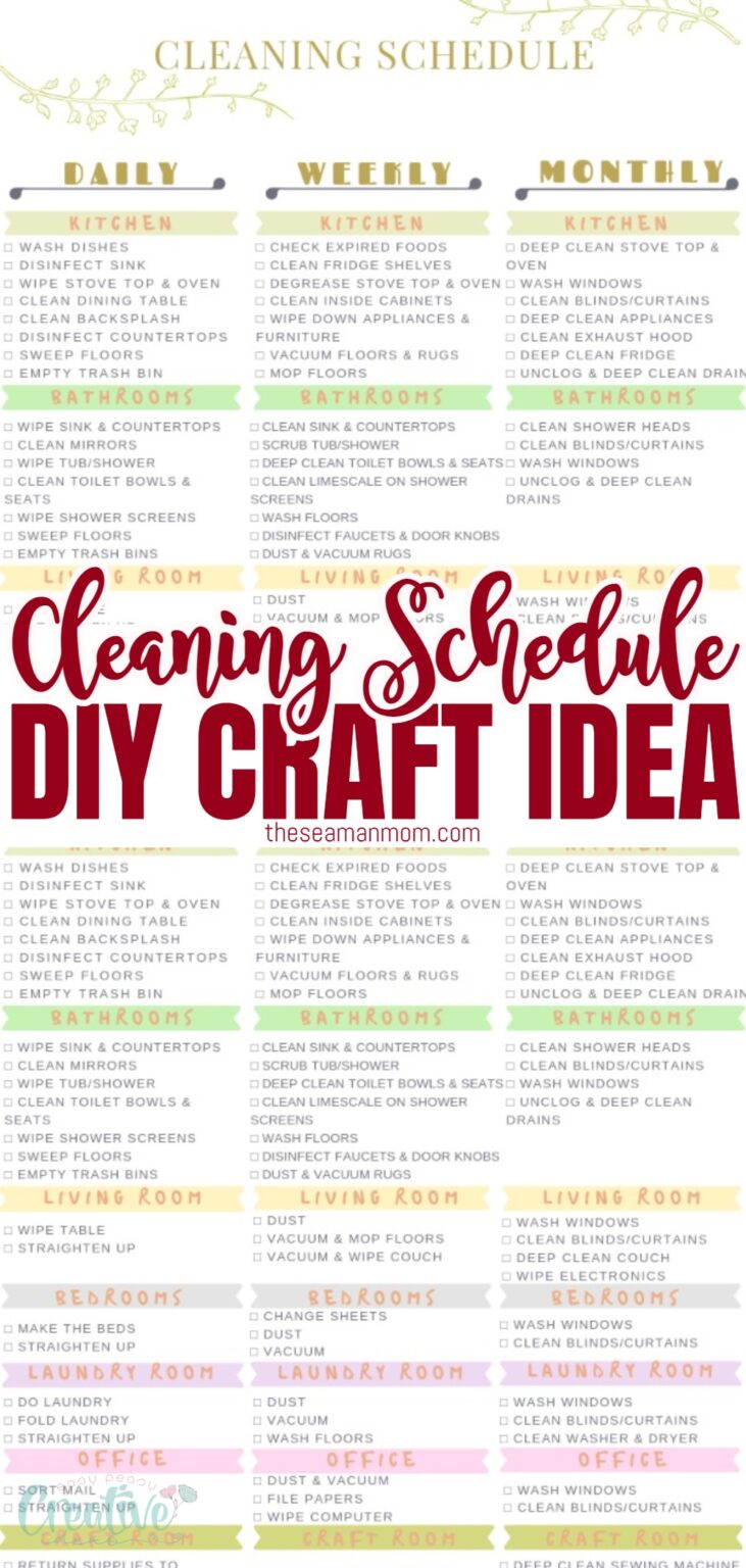 The Ultimate Printable Cleaning Schedule - Easy Peasy Creative Ideas