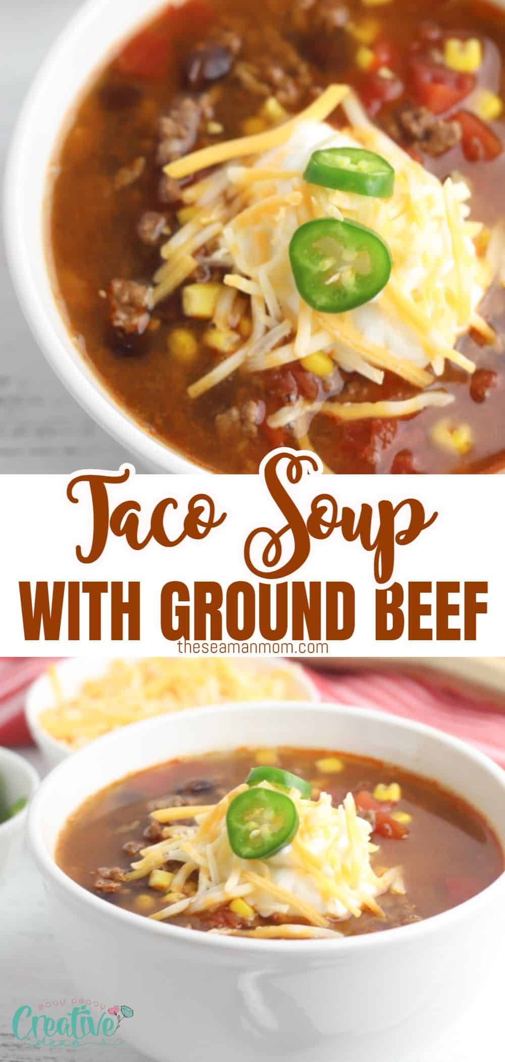 Prepare this delicious one-pot beef taco soup recipe effortlessly with just six simple ingredients. In a matter of minutes, you'll have a delightful meal that will surely please your taste buds.  via @petroneagu