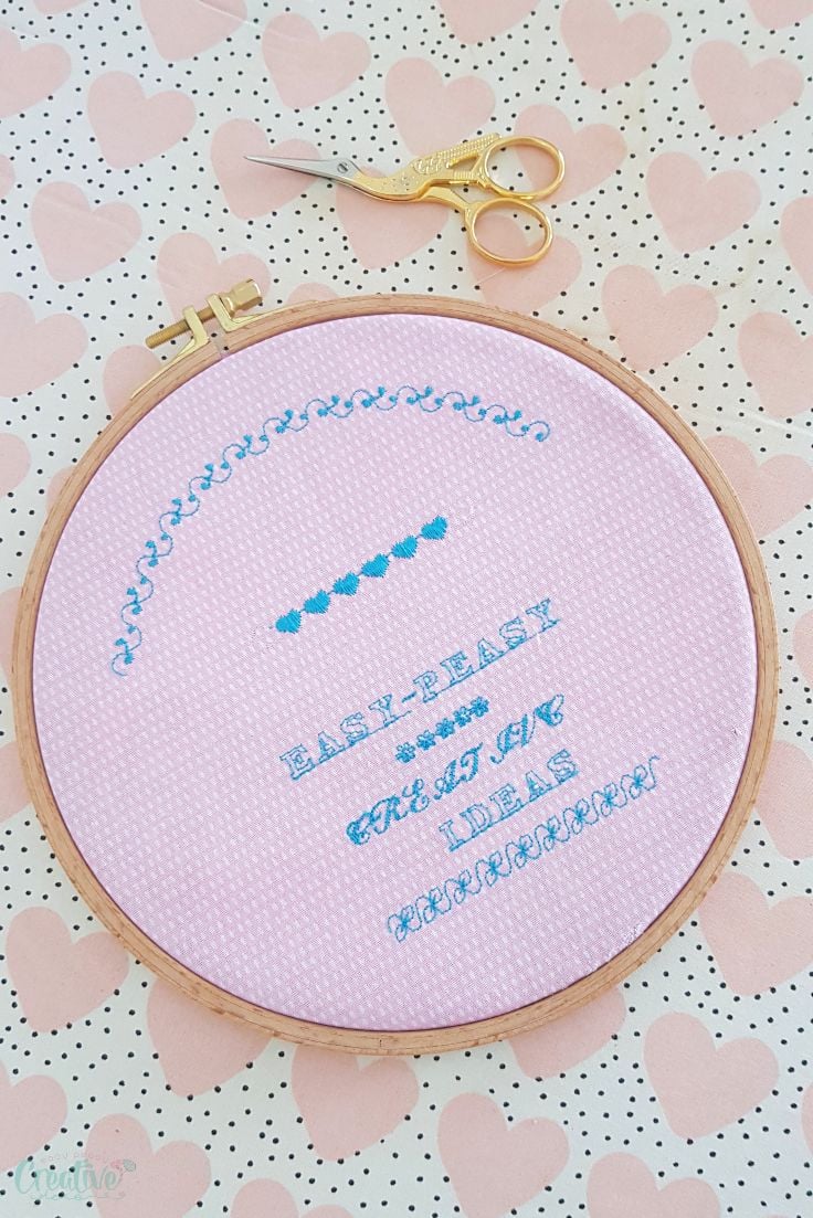 Using an embroidery hoop