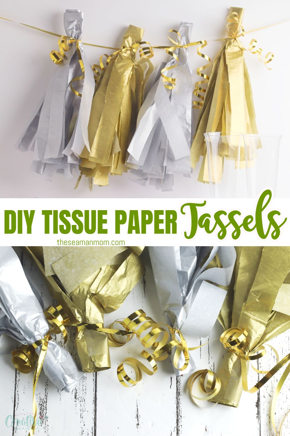 DIY tissue paper tassels