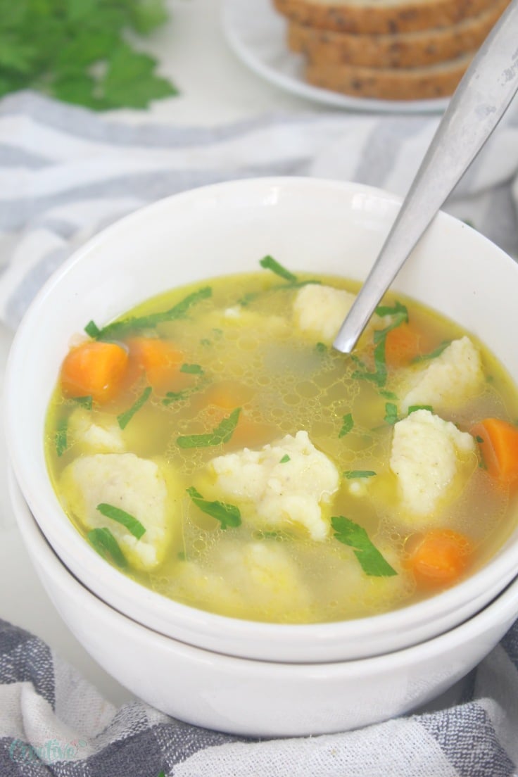 Chicken dumplings soup