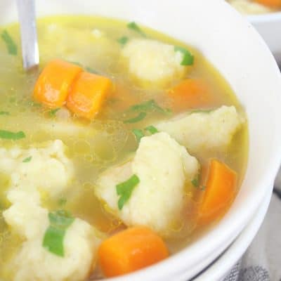 Semolina dumplings soup
