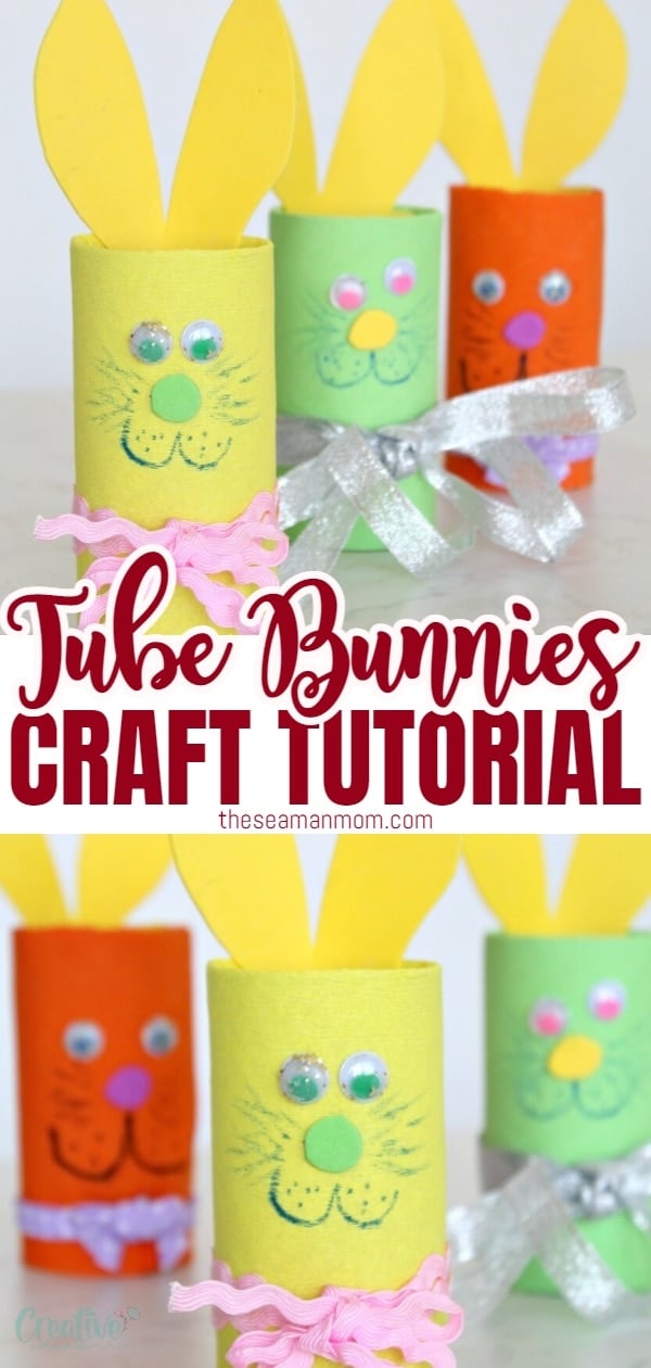 Need an easy and safe Easter craft to make with kiddos this year? This Easter bunny toilet paper roll craft is so cute and fun! via @petroneagu