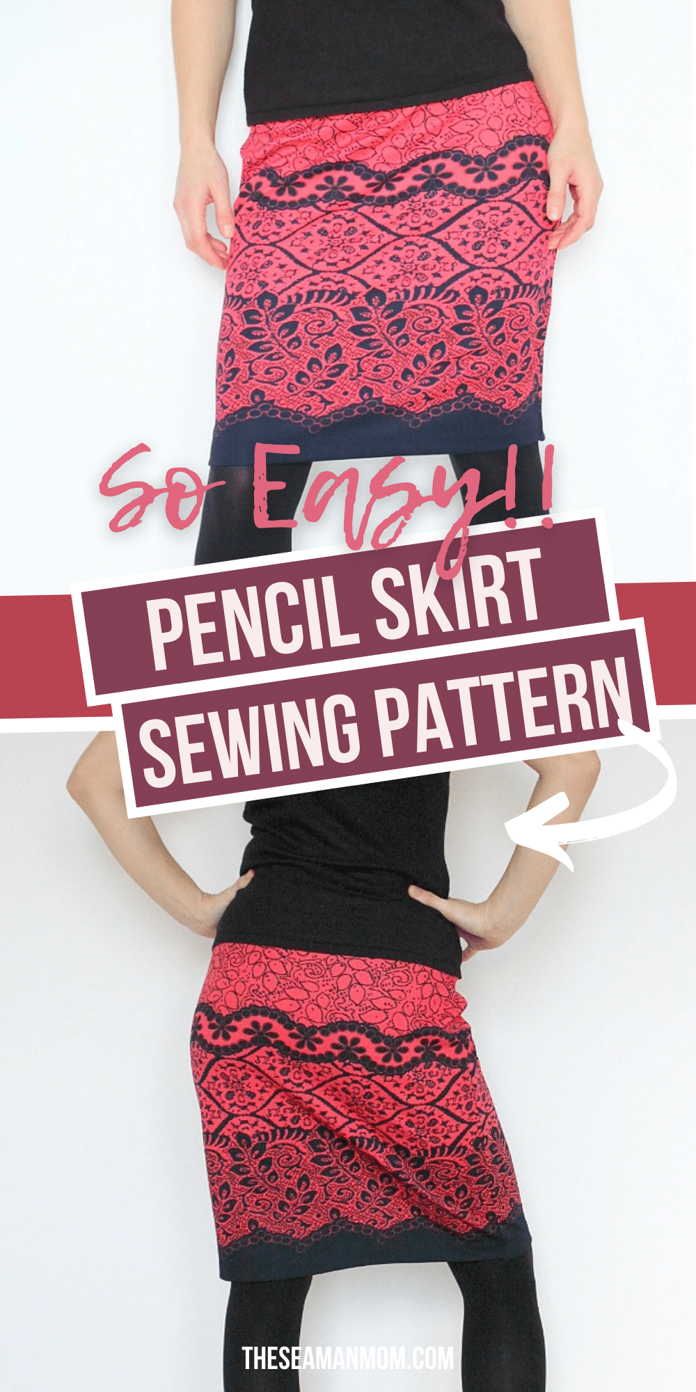 Sew This Simple Easy Pencil Skirt Pattern Easy Peasy Creative Ideas