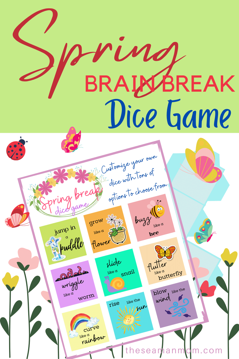 super fun printable spring break dice game easy peasy creative ideas