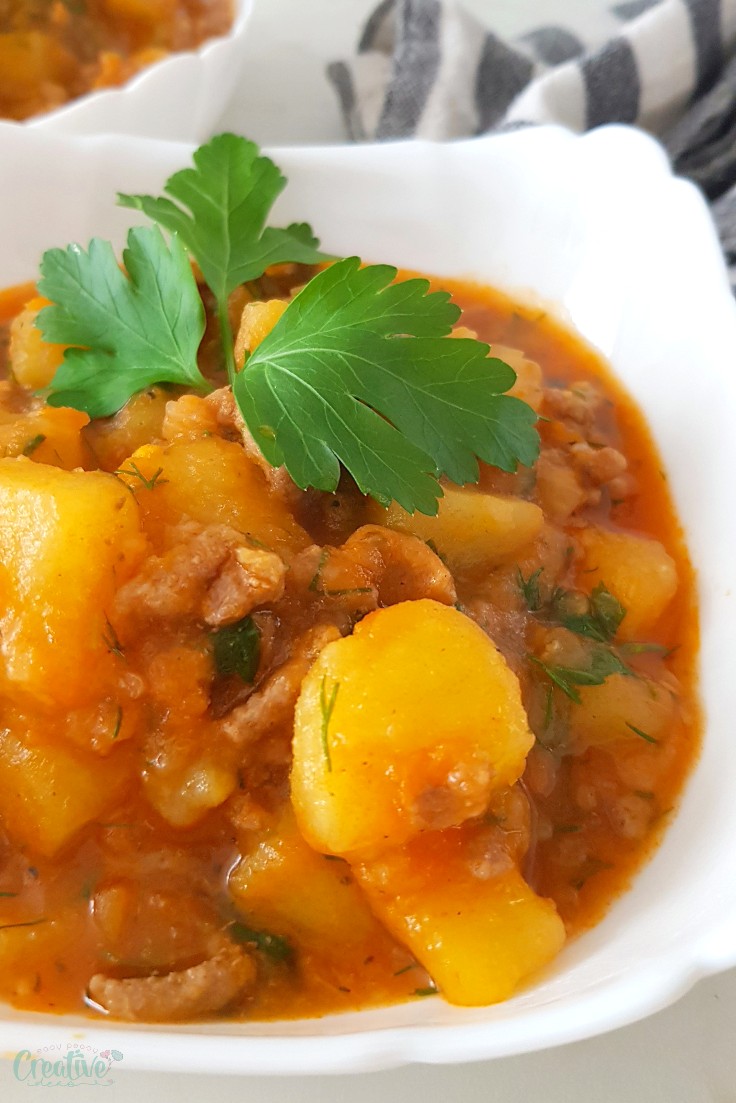 Beef stew with carrots and potatoes