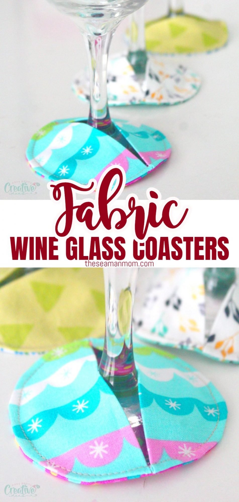 DIY fabric coasters for wine glasses