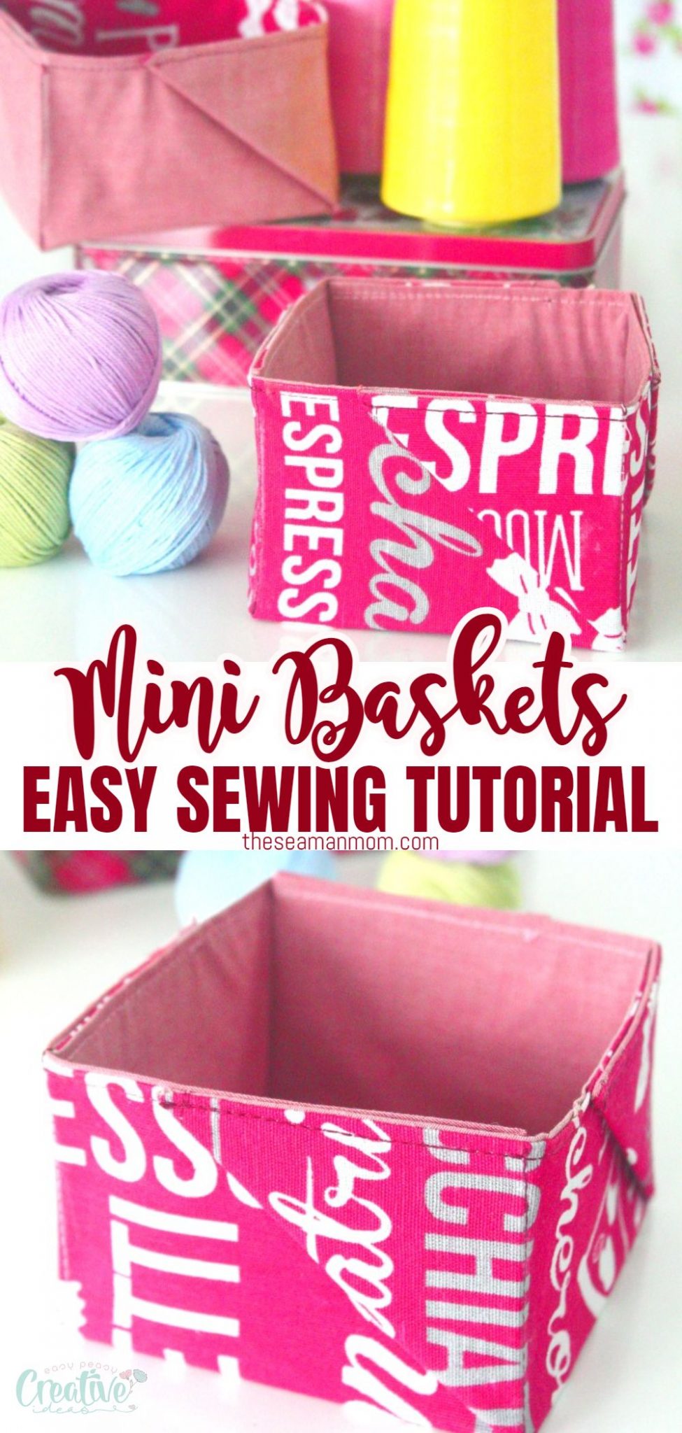 Easy And Quick Mini Fabric Baskets Tutorial - Easy Peasy Creative Ideas