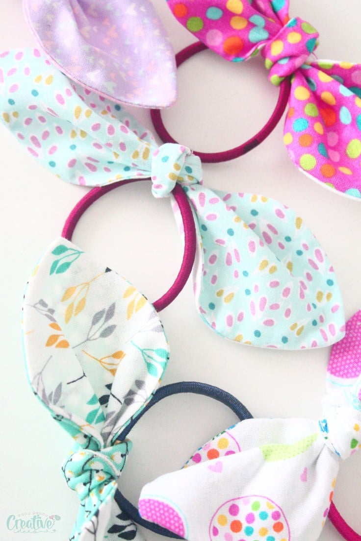 Easy 10 minutes knotted hair ties sewing pattern