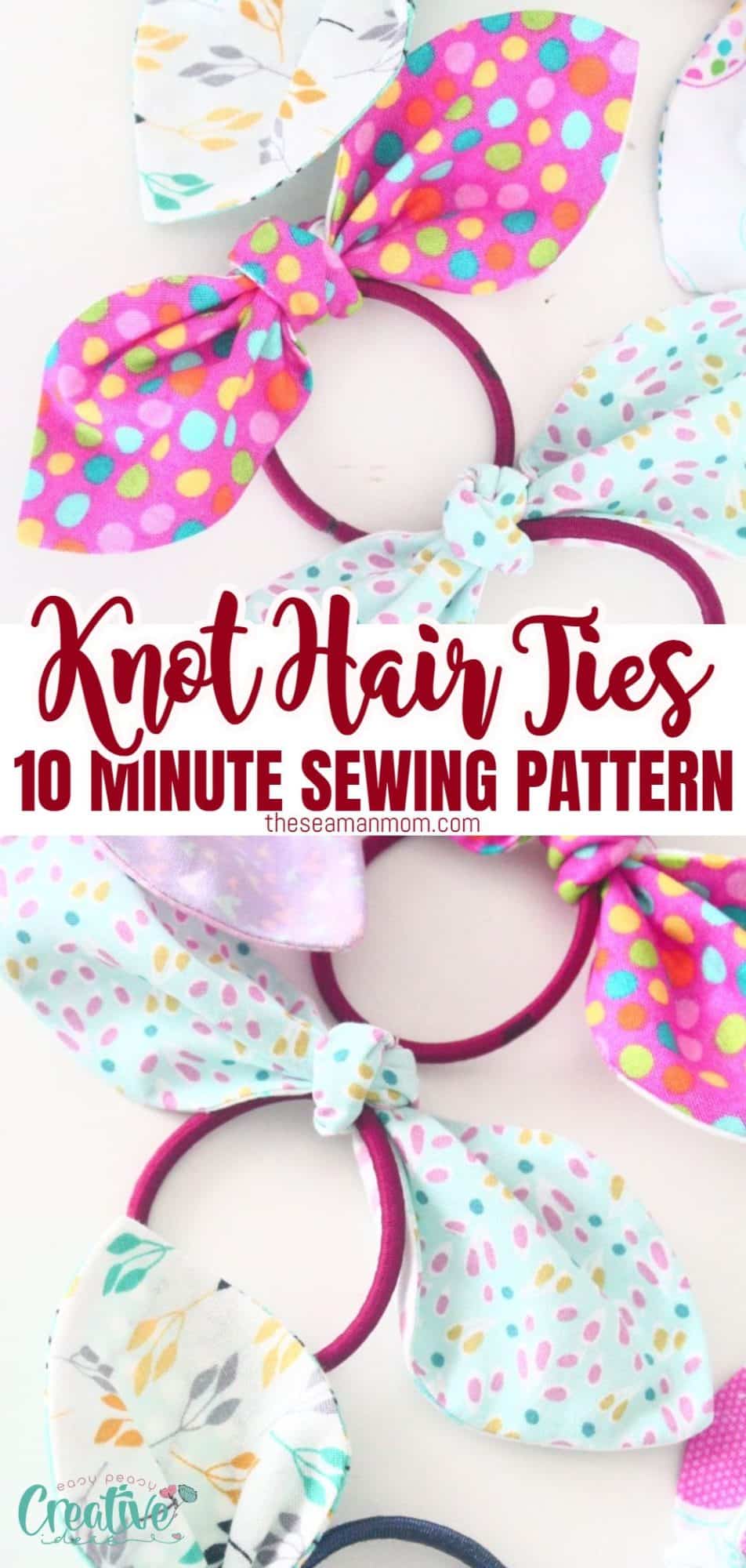 Knotted hair ties sewing pattern