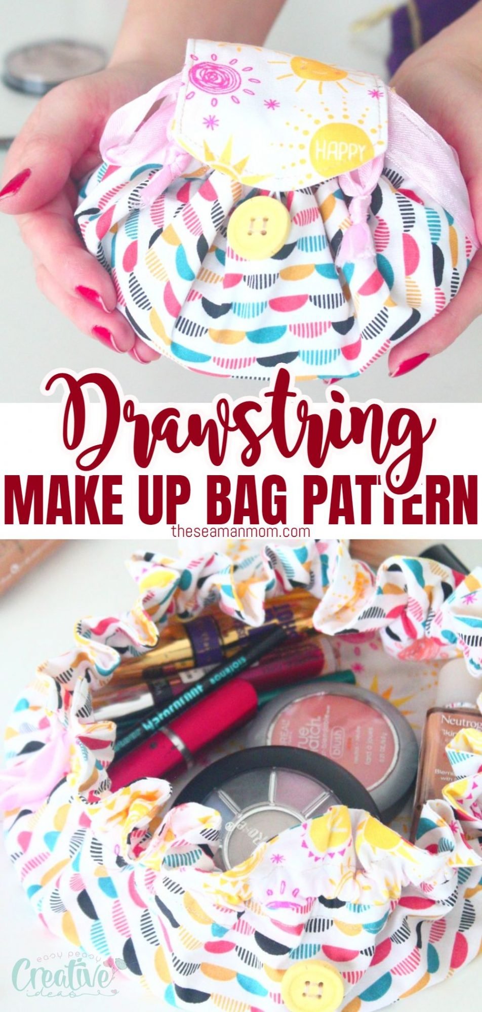 So Adorable And Easy Makeup Bag Pattern - Easy Peasy Creative Ideas