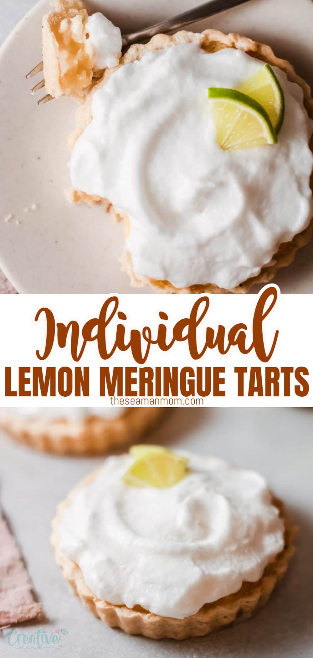 These mini lemon meringue tarts are zesty and creamy! Made with a delicate and buttery pie crust and stuffed with an incredibly delicious lemon cream filling, these mini lemon tarts are topped with an airy meringue and fresh lemon slices. Serve them anytime you are craving a light dessert! via @petroneagu