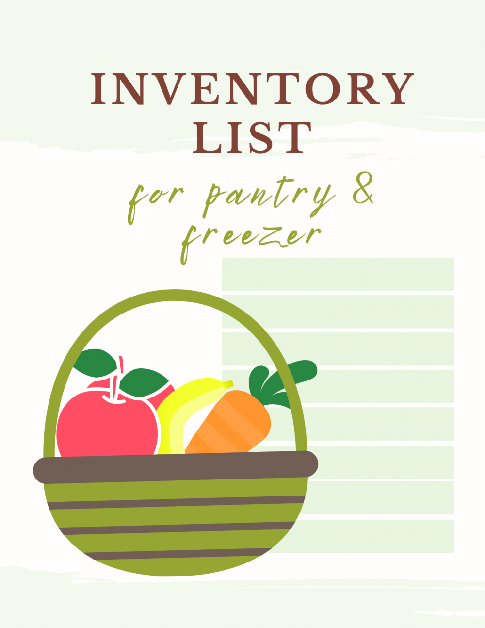 Pantry inventory list