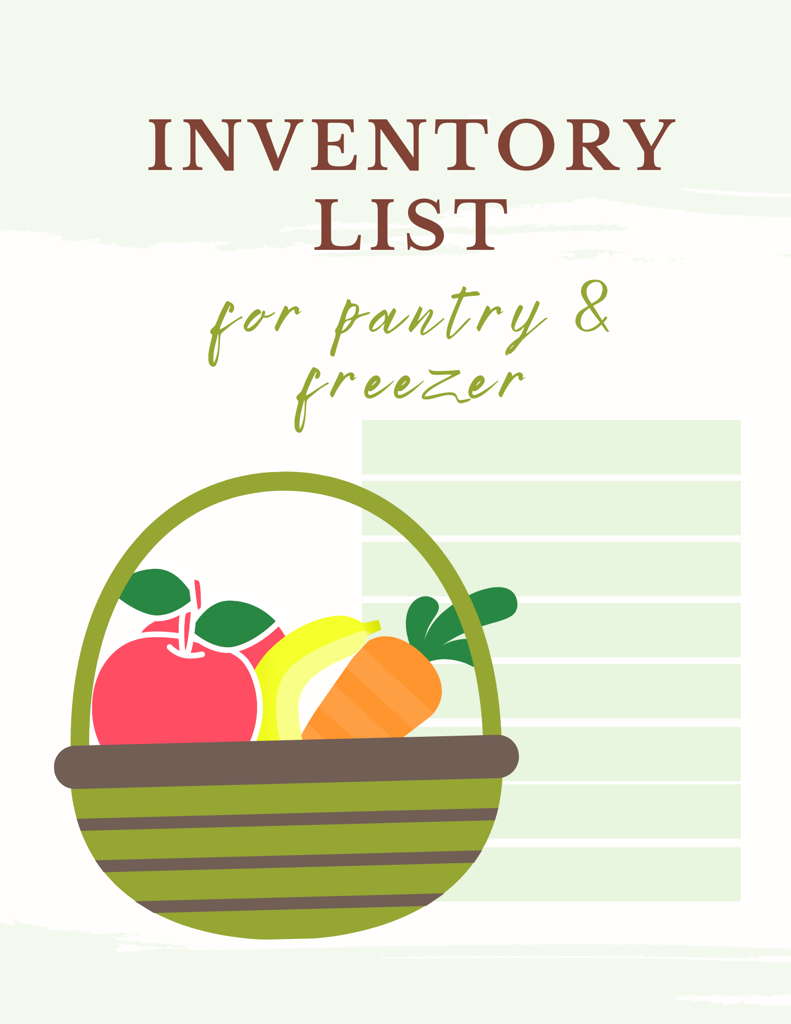 Incredibly useful pantry and freezer inventory list for easy decluttering