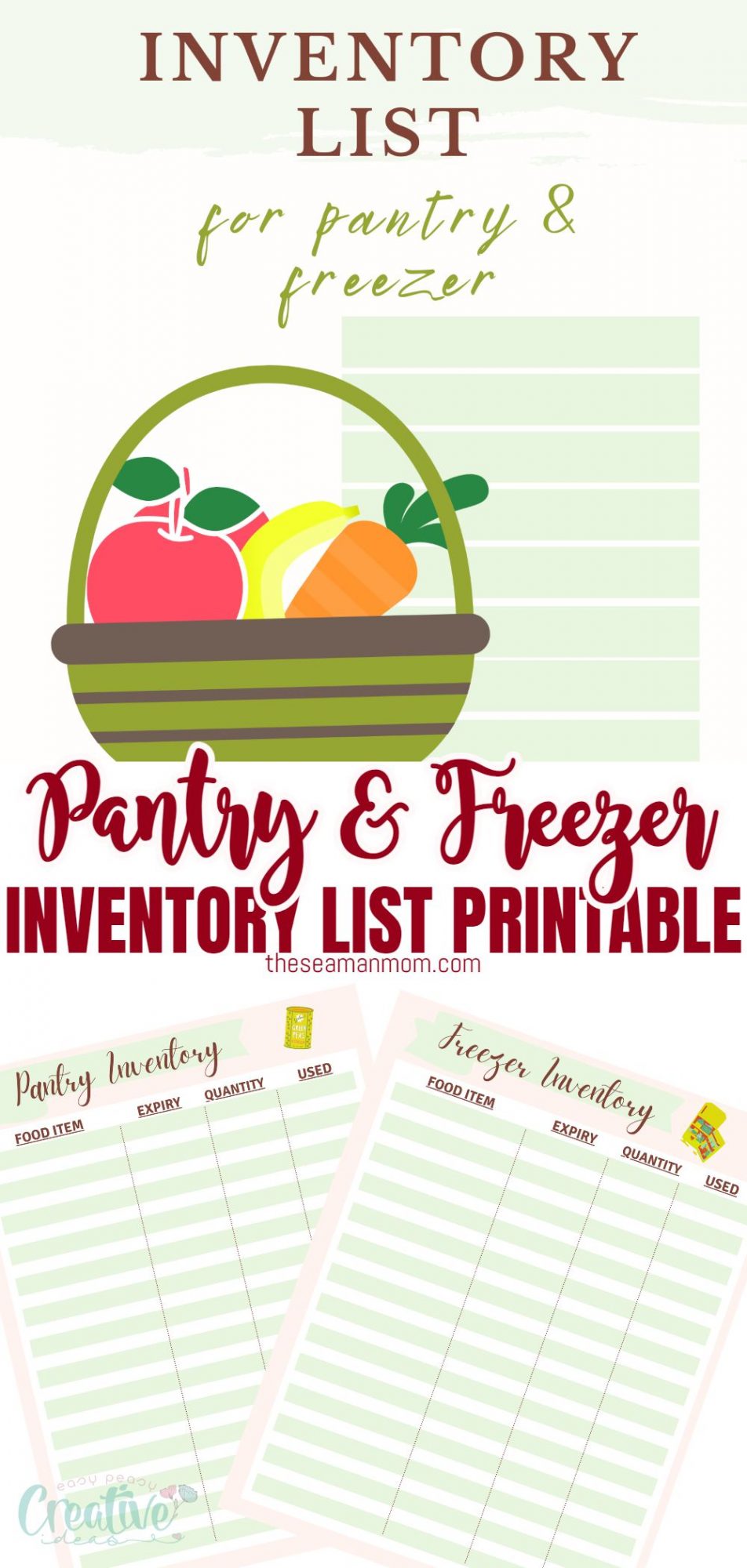 Organizing the Freezer (with Printable Freezer Inventory & Labels!)   Freezer inventory printable, Freezer labels printable, Inventory printable