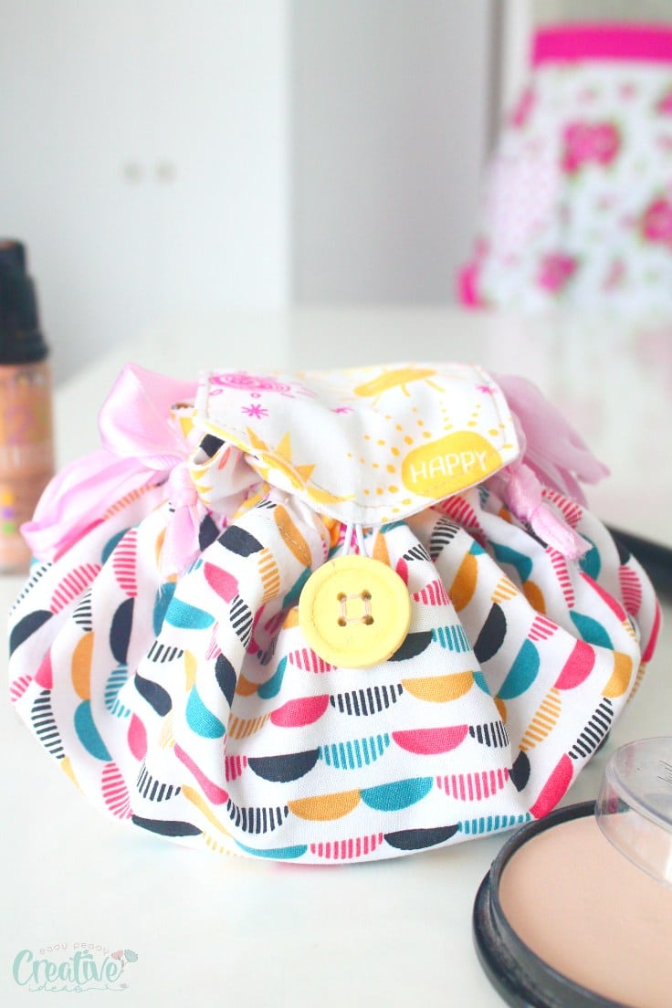 Drawstring cosmetic bag online pattern