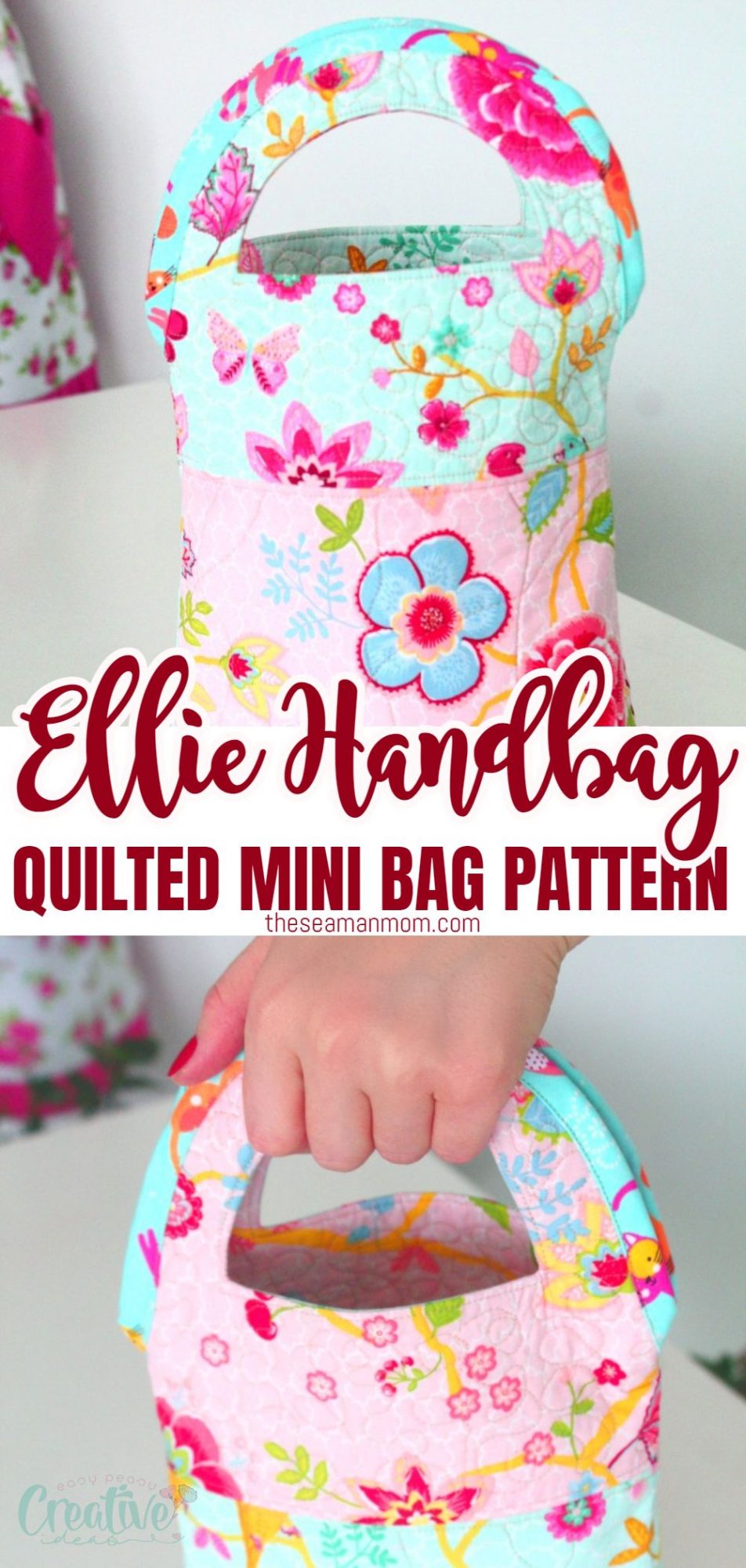 Quilted handbag sewing pattern