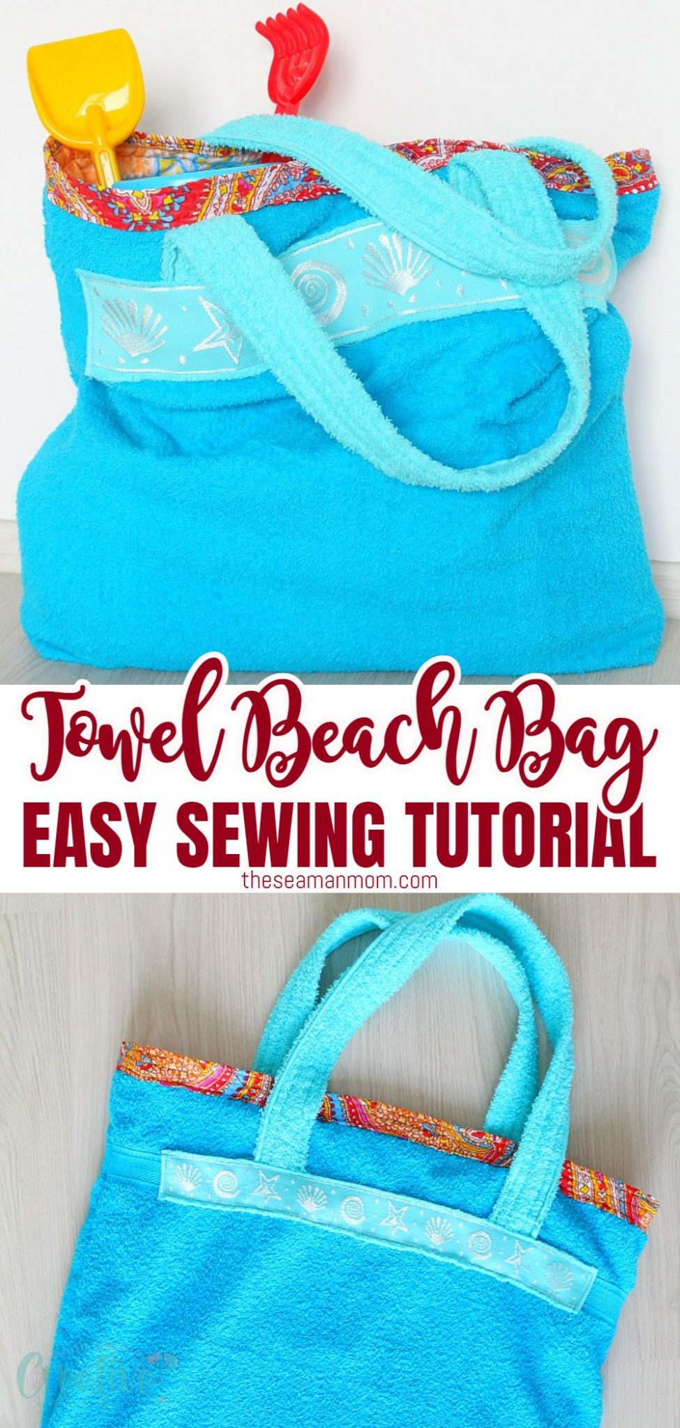 Super Easy Towel Bag To Sew For The Beach Easy Peasy Creative Ideas
