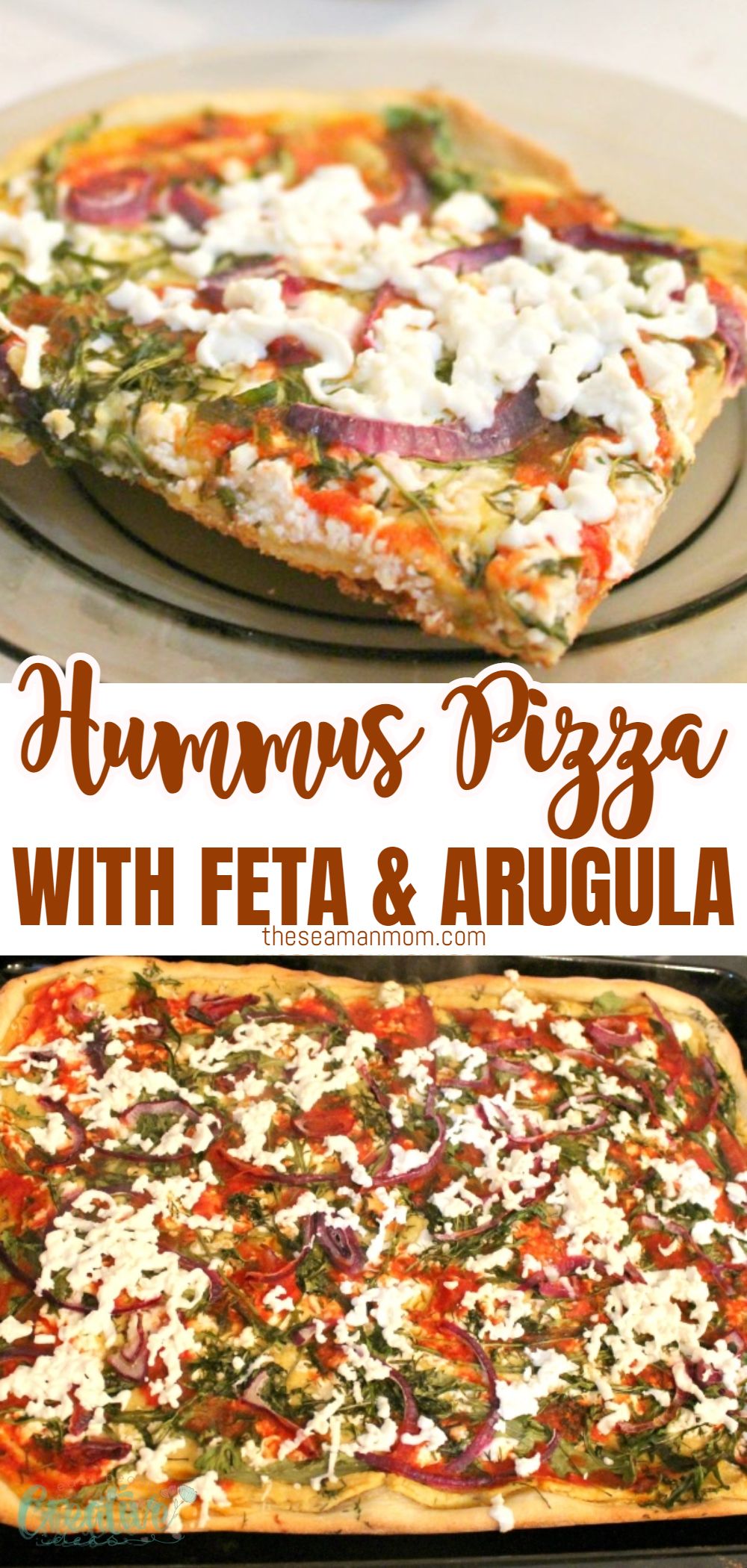 Looking for a vegetarian pizza recipe that easy to make at home? This delicious hummus pizza uses healthy, delicious ingredients and comes together in no time!  via @petroneagu