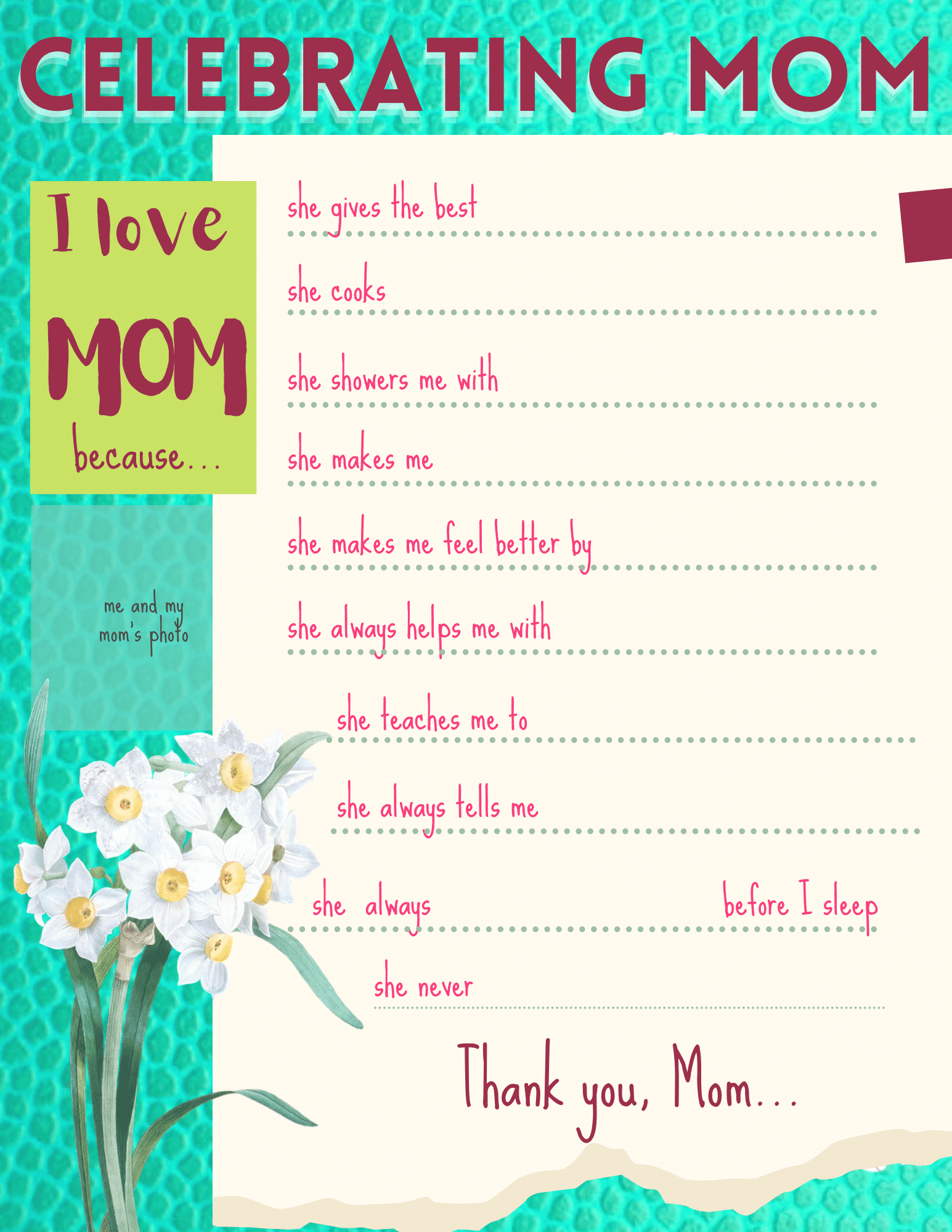 Amazing Mother’s Day Printable Pack to Make a Cute DIY Gift