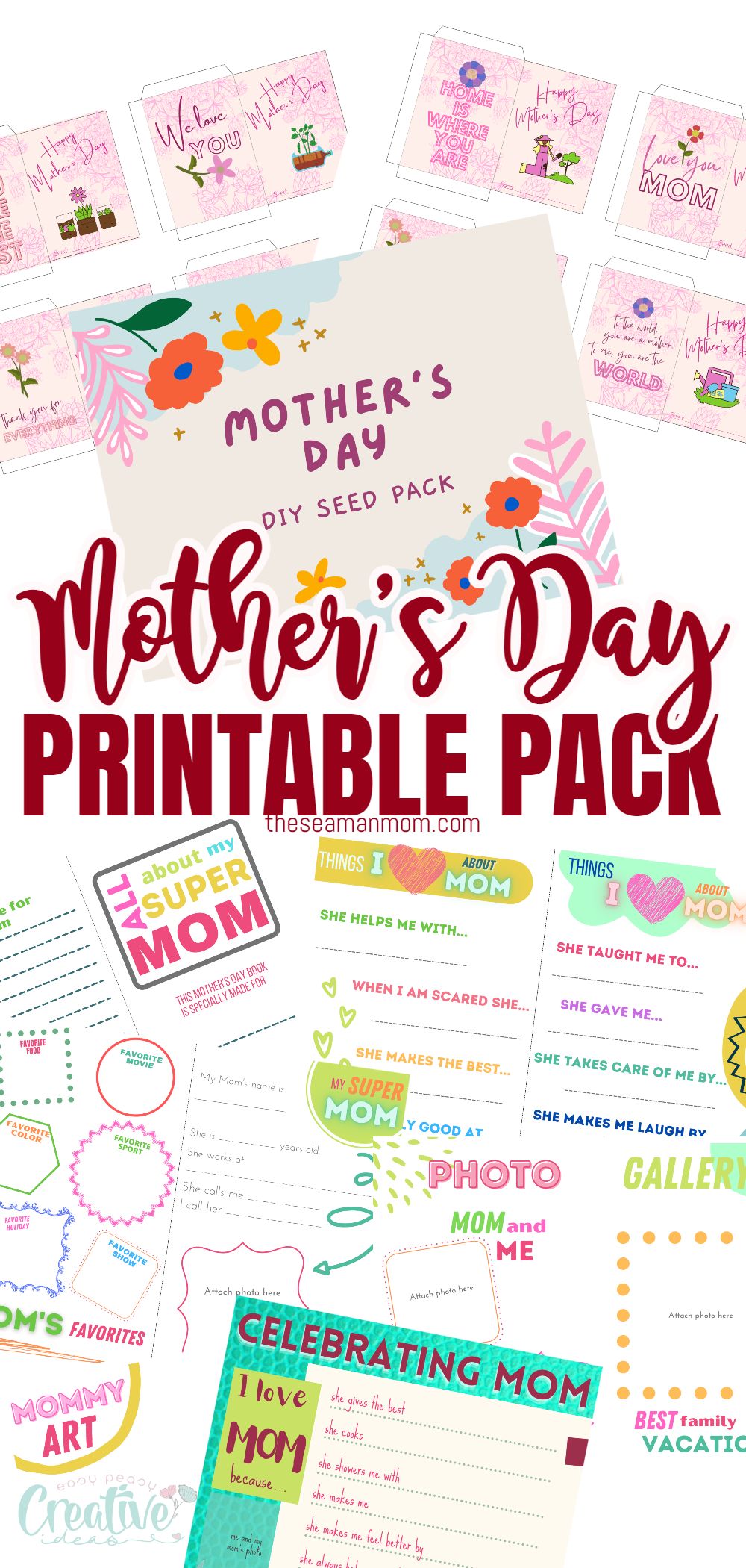 With this wonderful pack for pretty Mother’s Day printables, kids can create an adorable gift for mom in a matter of minutes! via @petroneagu