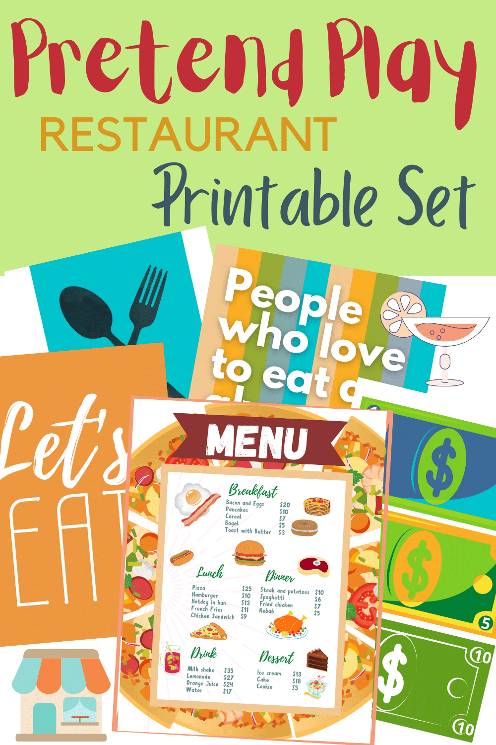 Printable DIY Project make Your Own Fast Foods Restaurant, Kids