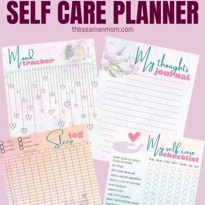 Printable self care planner to keep track of your well-being