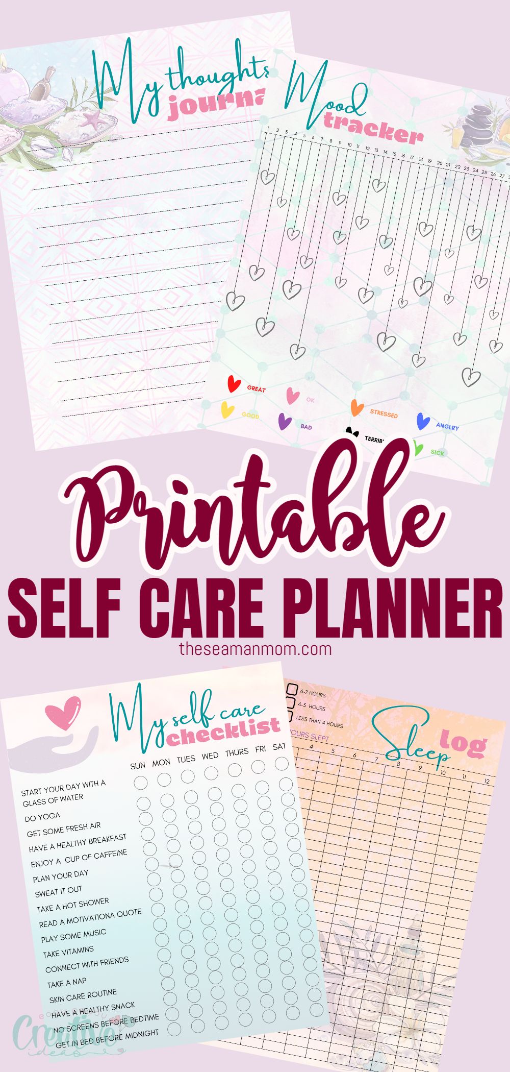 Printable Self Care Planner by Easy Peasy Creative Ideas