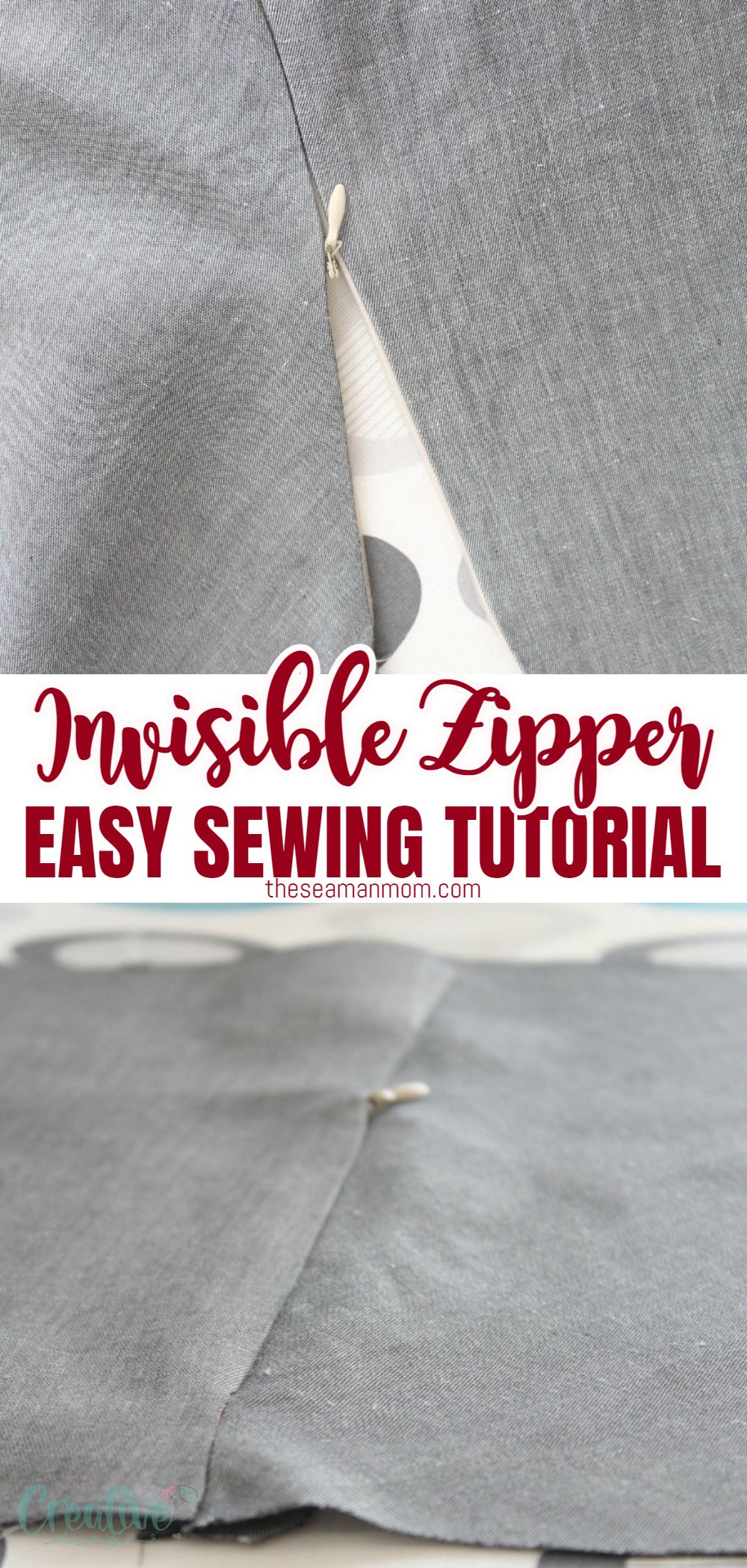 Does your project require sewing an invisible zipper? No need to feel intimidated by zippers! Here you'll learn the best and easiest way to sew one! via @petroneagu