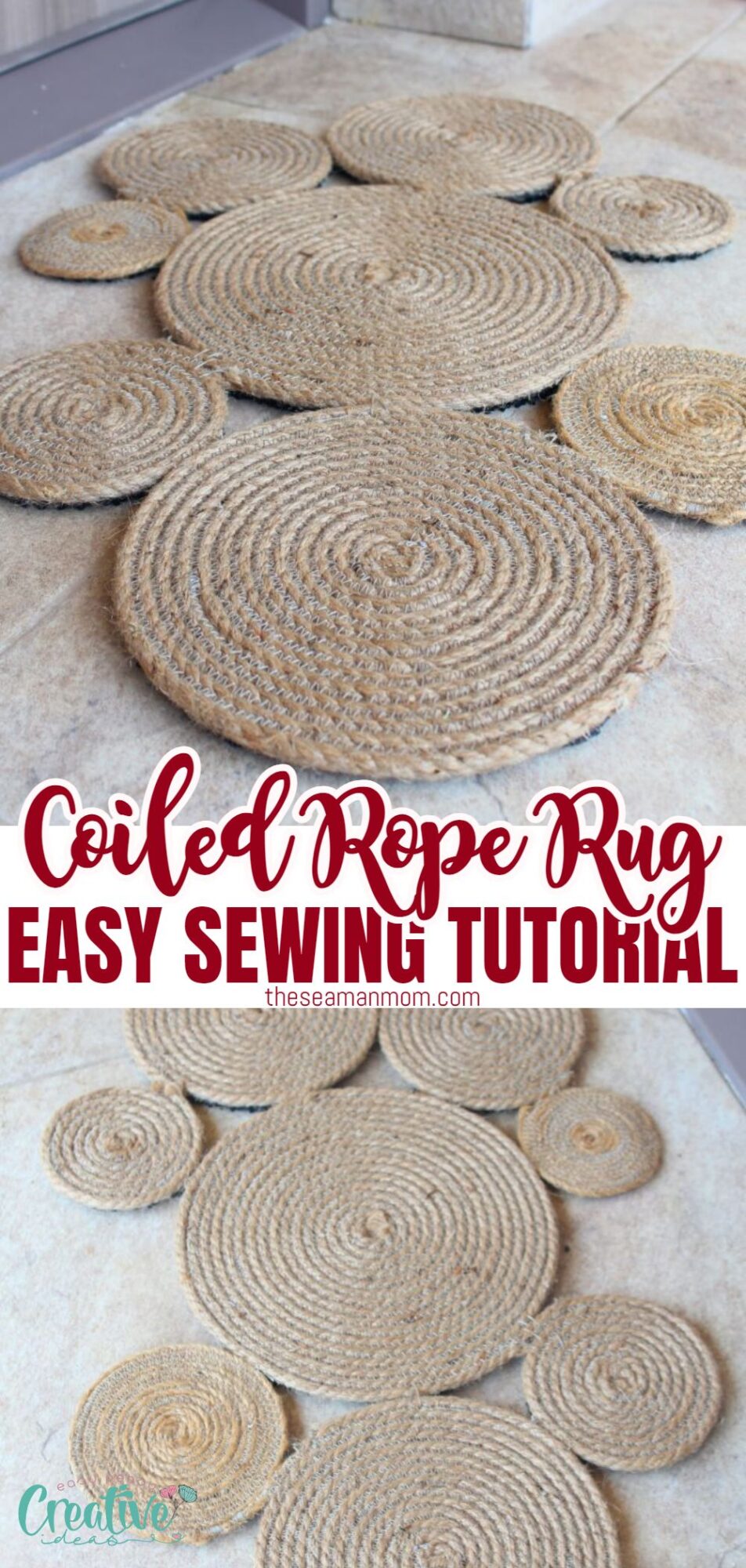 How To Sew A Gorgeous DIY Rope Rug - Easy Peasy Creative Ideas