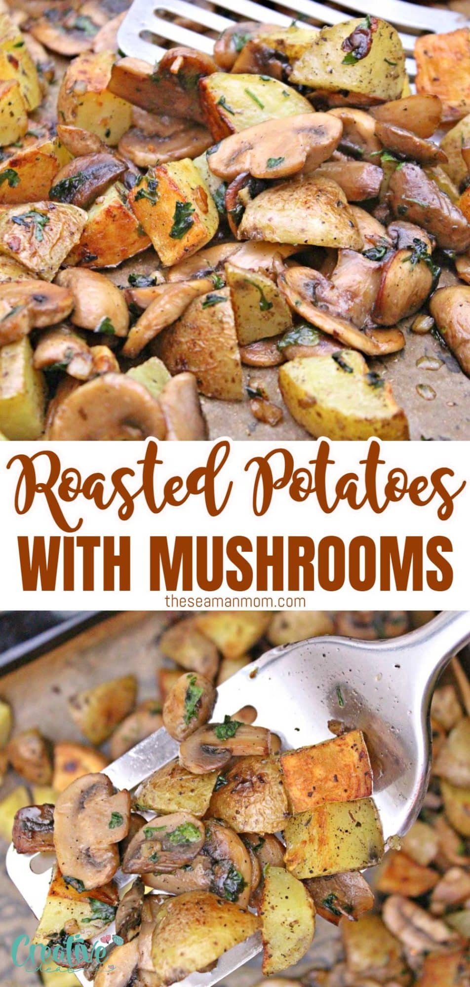 Roasted potatoes with mushrooms