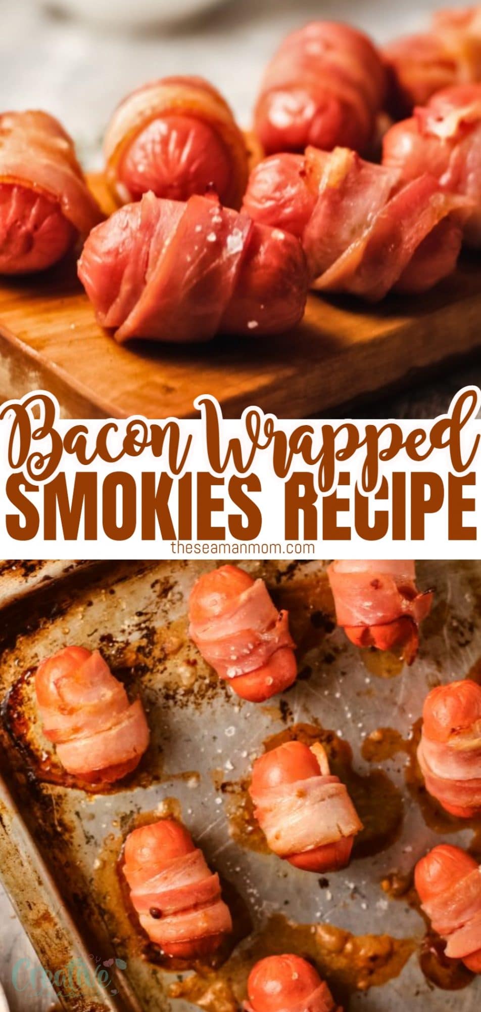 Spicy bacon wrapped smokies