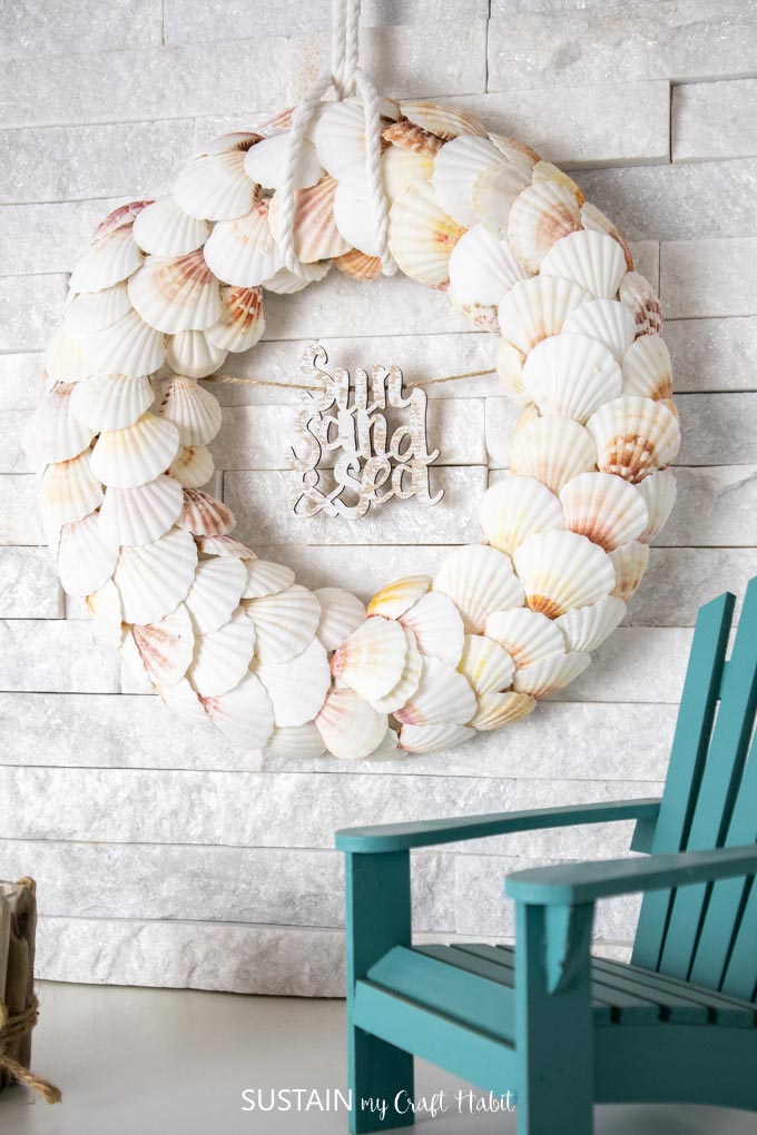 Image of a wreath made with seashells