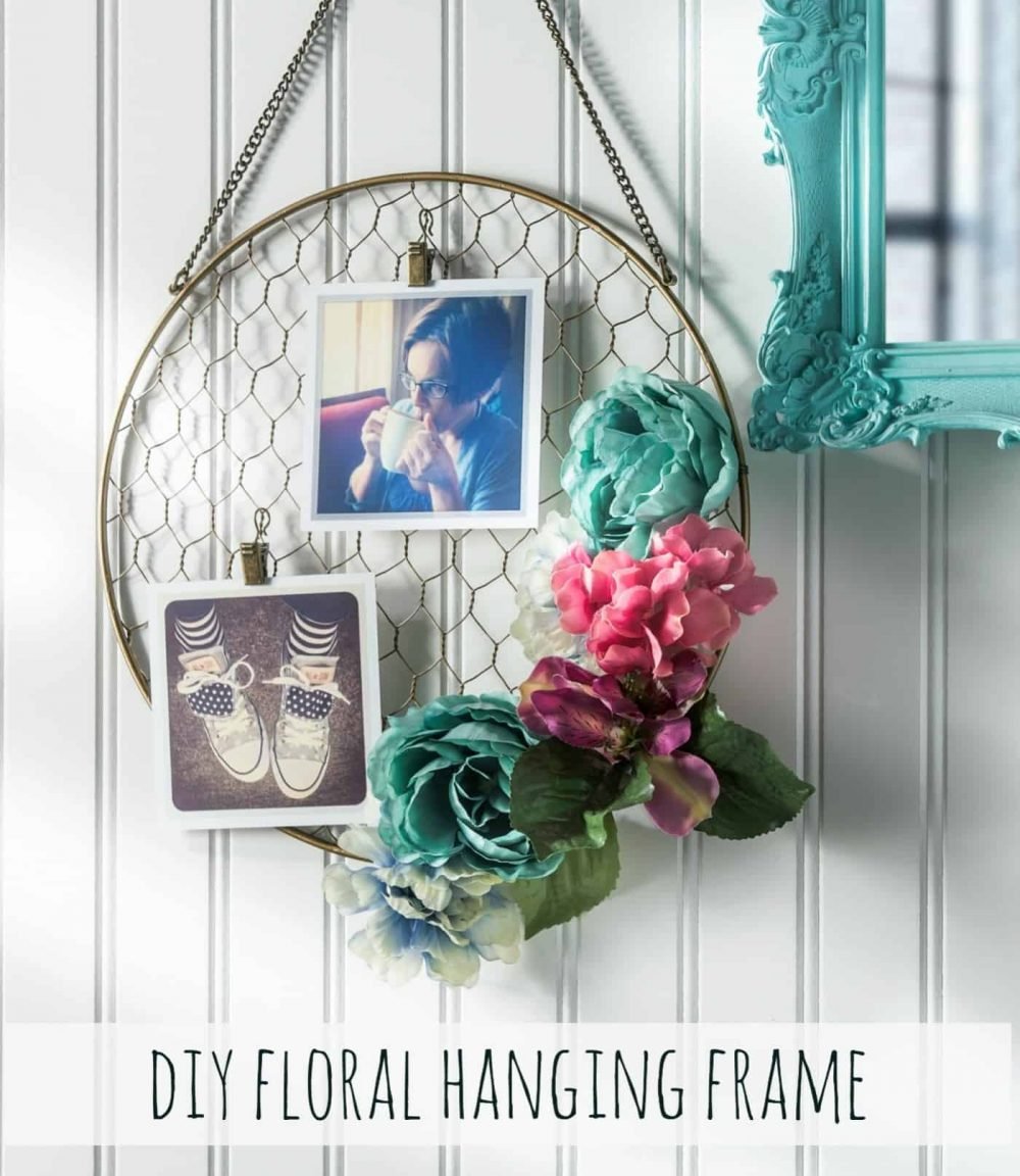 Hanging frame DIY flower decor