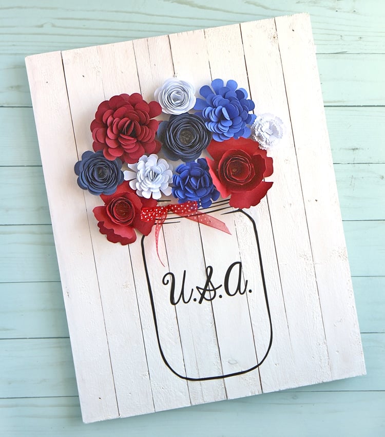 Mason jar flower craft