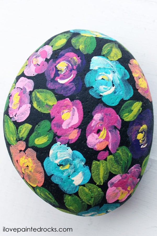 Painted rock flower craft