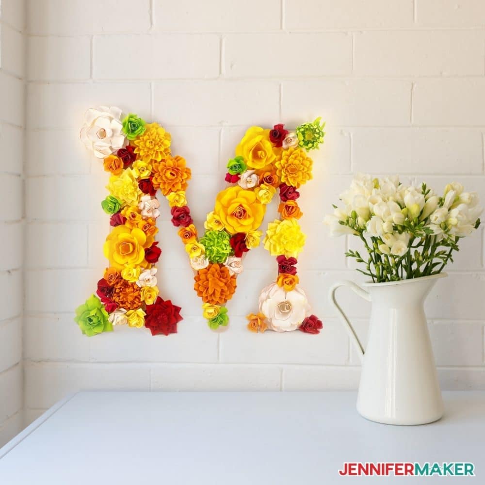 Paper flower monogram