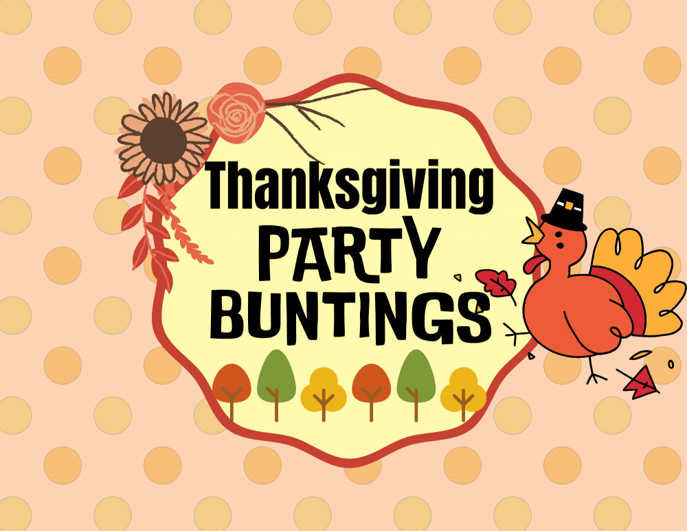 Image of the front page of a printable PDF file for a Happy Thanksgiving banner