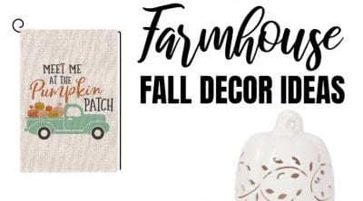 Photo collage of farmhouse fall décor ideas to add to your home