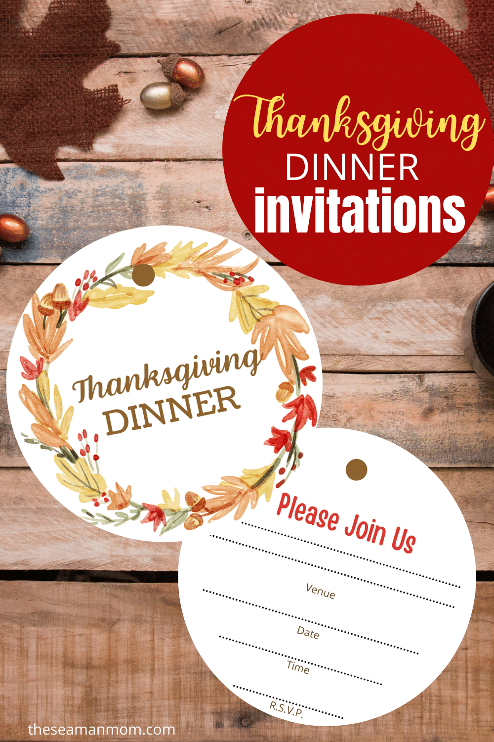 THANKSGIVING INVITATIONS template to print at home