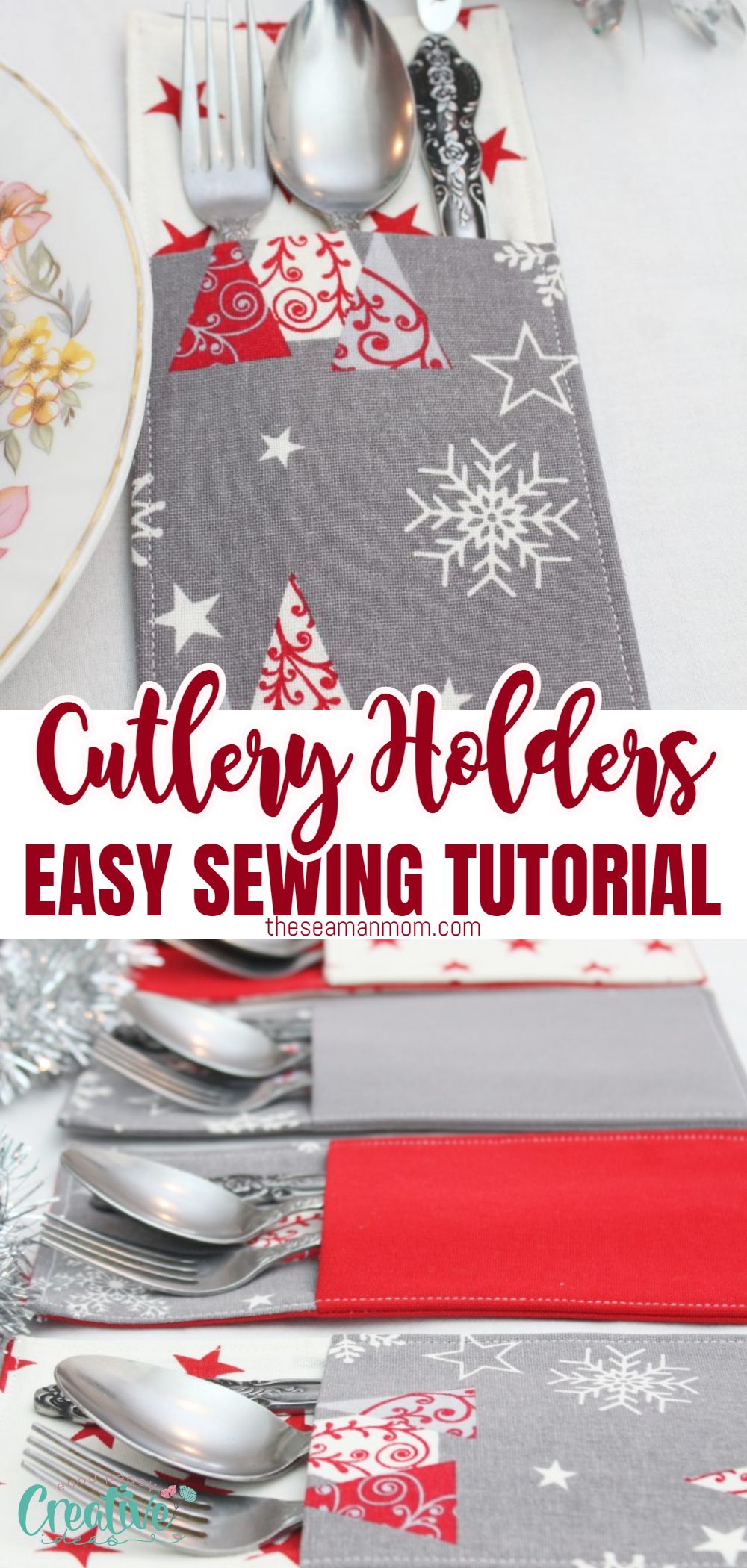 Dress up your pretty holiday cutlery even more with these adorable pockets. Making a DIY cutlery holder with fabric could not get any easier and these Christmas cutlery holders definitely have to be on your table! Interested in sewing your own decorative cutlery holder? You’re in luck! This simple sewing project will take you 15 minutes tops! via @petroneagu