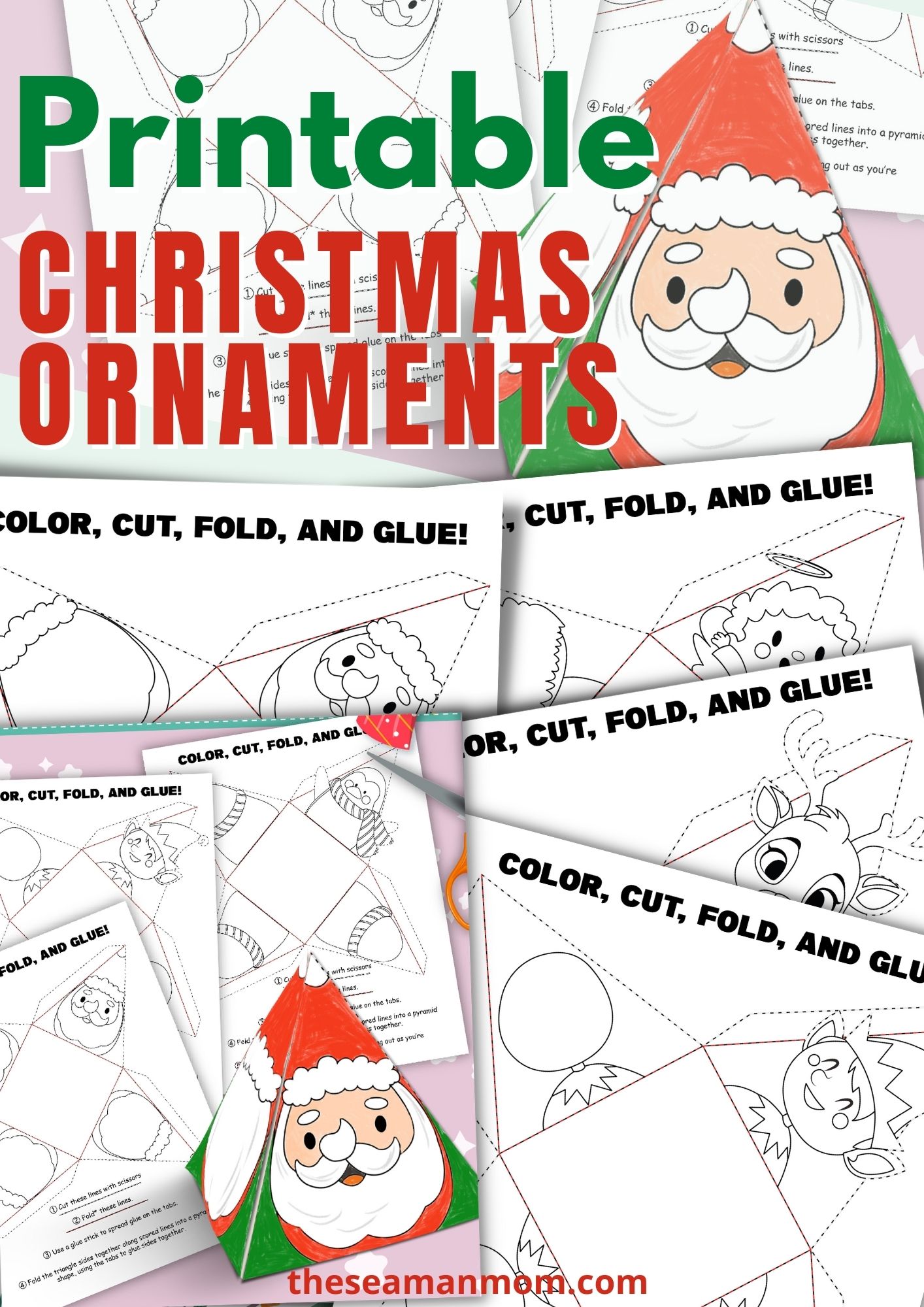 8 PRINTABLE CHRISTMAS ORNAMENTS to DIY at home (print from your computer)