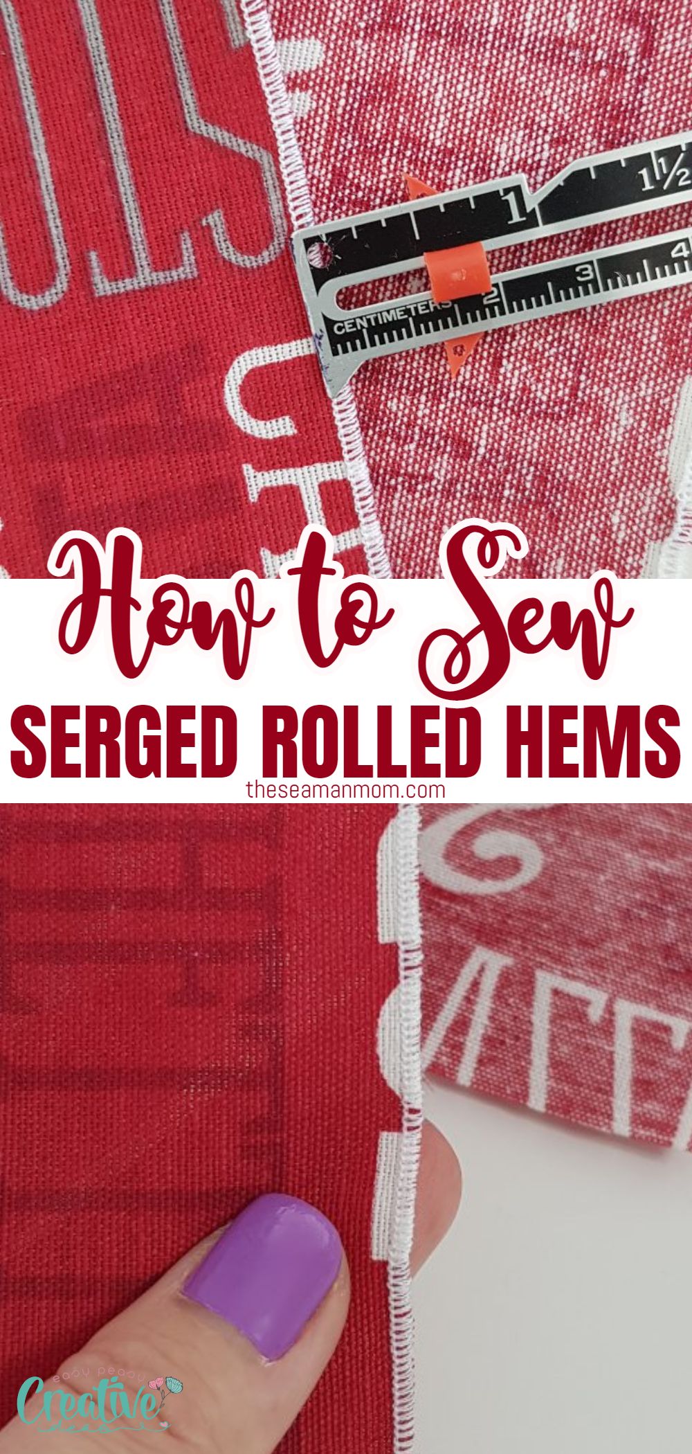 Did you know you can use your serger to sew both narrow and rolled hems? You may find that serging a rolled hem is actually a lot easier than the classic rolled hem method! In this tutorial you'll learn how to sew a quick and beautiful serged rolled hem on your overlock machine! via @petroneagu