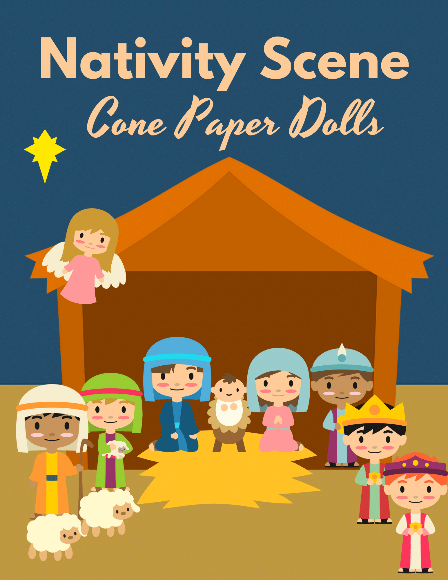 10 Easy to make Nativity scene PRINTABLE PAPER DOLLS for kids of all ages
