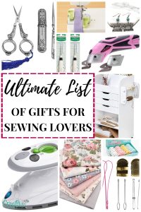 Photo collage with ideas for gifts for sewers
