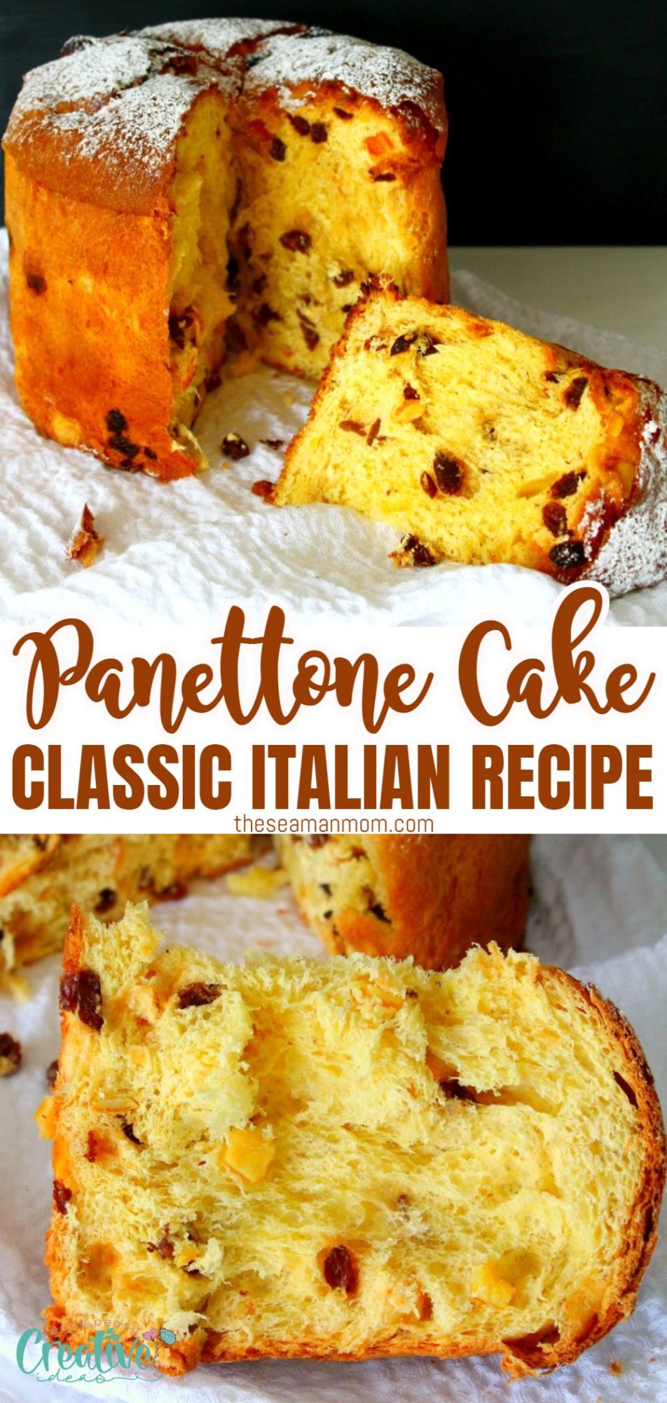 Photo collage of Italian Panettone recipe