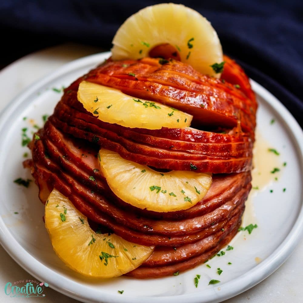 Pressure cooker ham with pineapple and brown sugar glaze